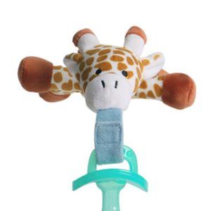 NEW Newborn Plush Pacifier Holder with Detachable Pacifier, Toy Teeth Soother US
